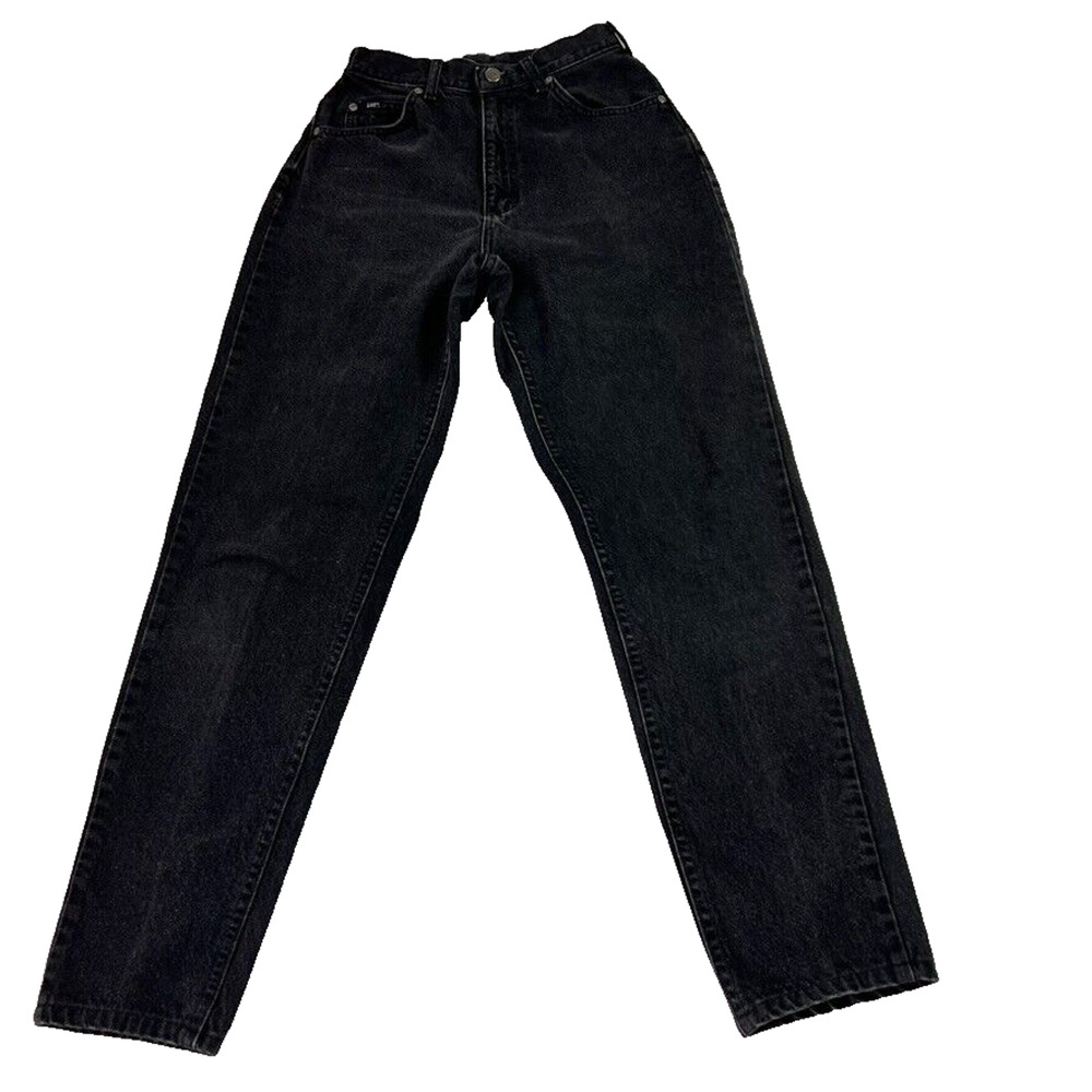 Lee Jeans Womens 8 L Black Mom High Rise Tapered Vintage Denim